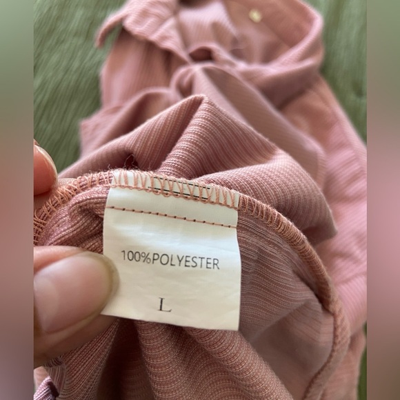 Corduroy style shacket long sleeve button down top - Picture 7 of 8